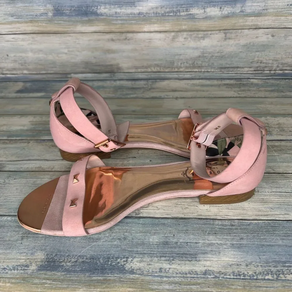Ted Baker Sandals Womens‎ 38.5 Pink Ovey Studded Buckle